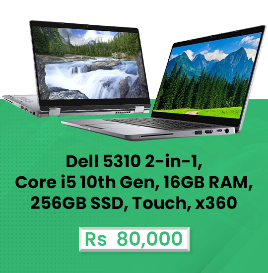 Dell 5310 2-in-1, Core i5 10th Gen, 16GB RAM, 256GB SSD, Touch, x360